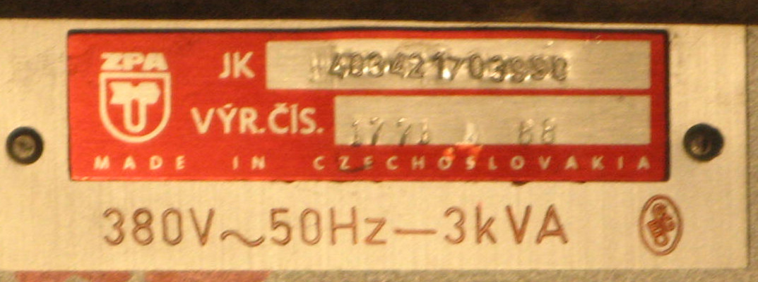 Typenschild EC 7039.M1